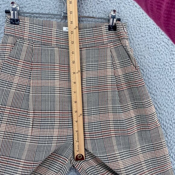 En Creme Pants Womens Small Ivory Houndstooth Plaid Wide Leg Pleated Office NWT - Picture 10 of 14